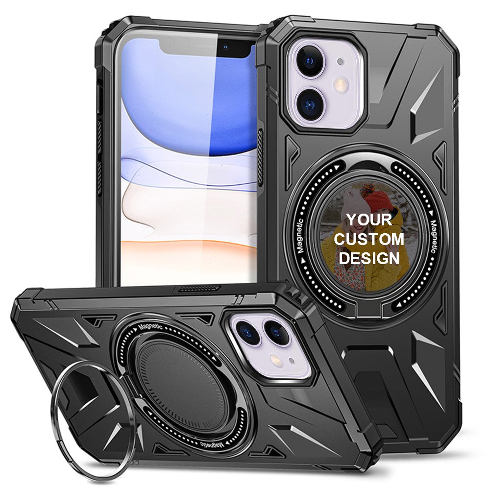 Custom for iPhone 11 Rotatable Invisible Stand MagSafe Case