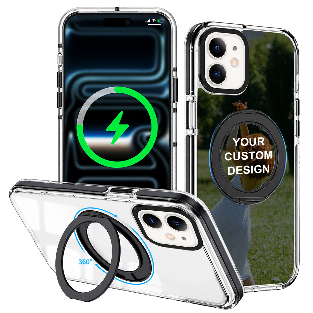 Custom for iPhone 12 ClearSpin Stand Case