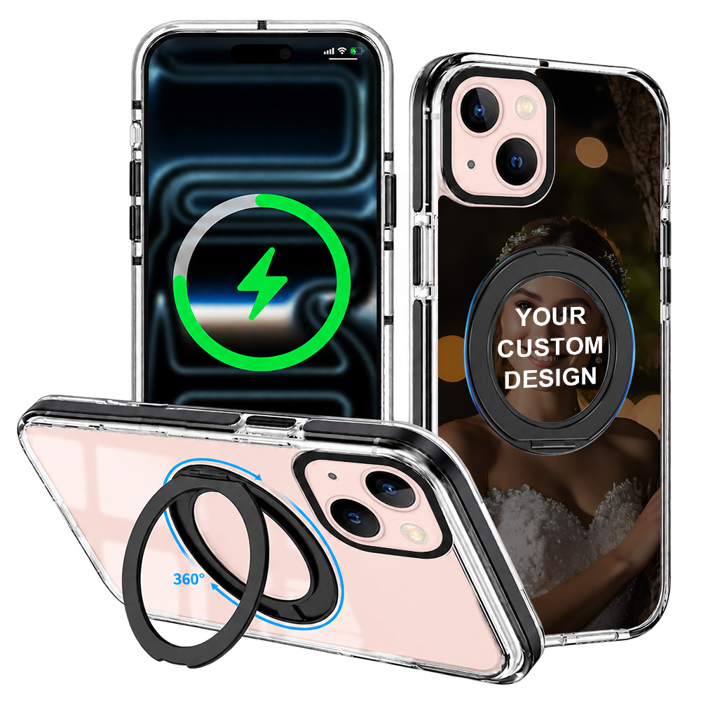 Custom for iPhone 13 ClearSpin Stand Case