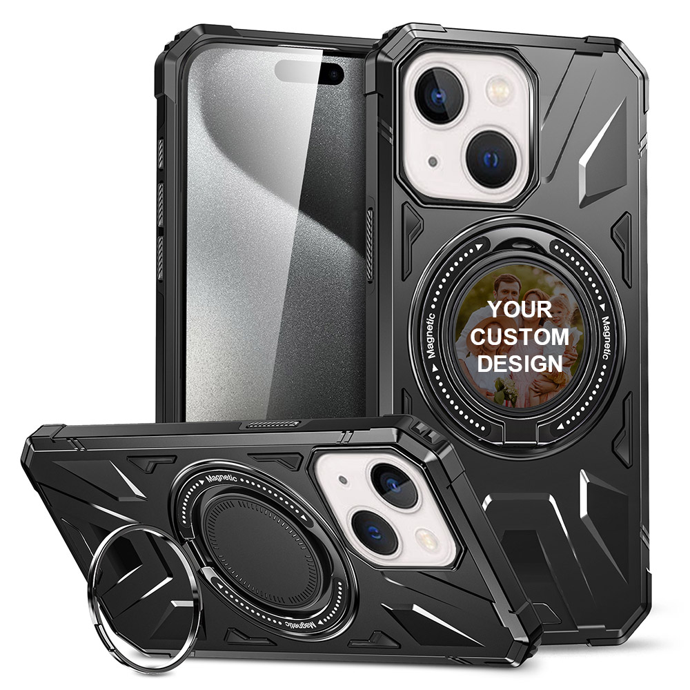 Custom for iPhone 14 Rotatable Invisible Stand MagSafe Case
