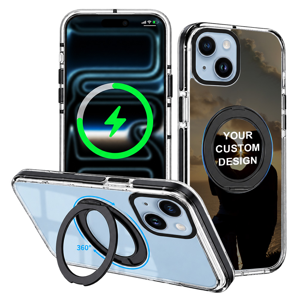 Custom for iPhone 14 Plus ClearSpin Stand Case