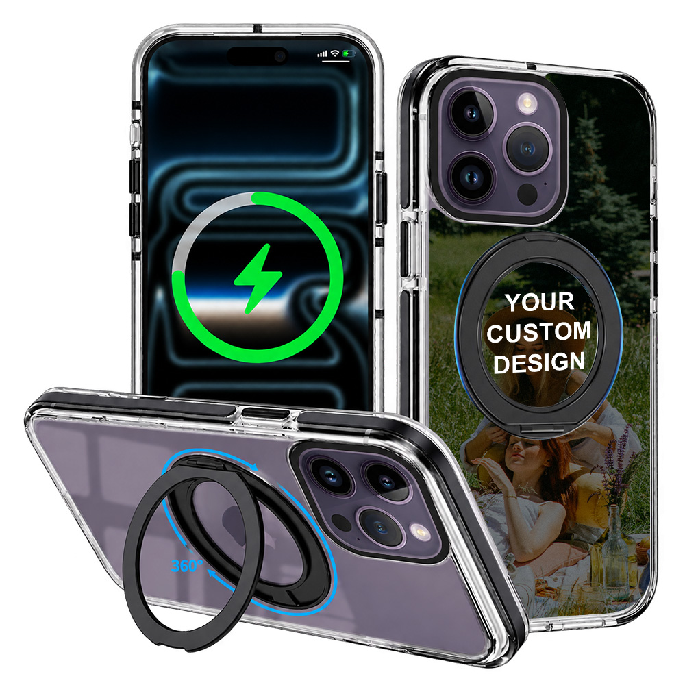 Custom for iPhone 14 Pro ClearSpin Stand Case