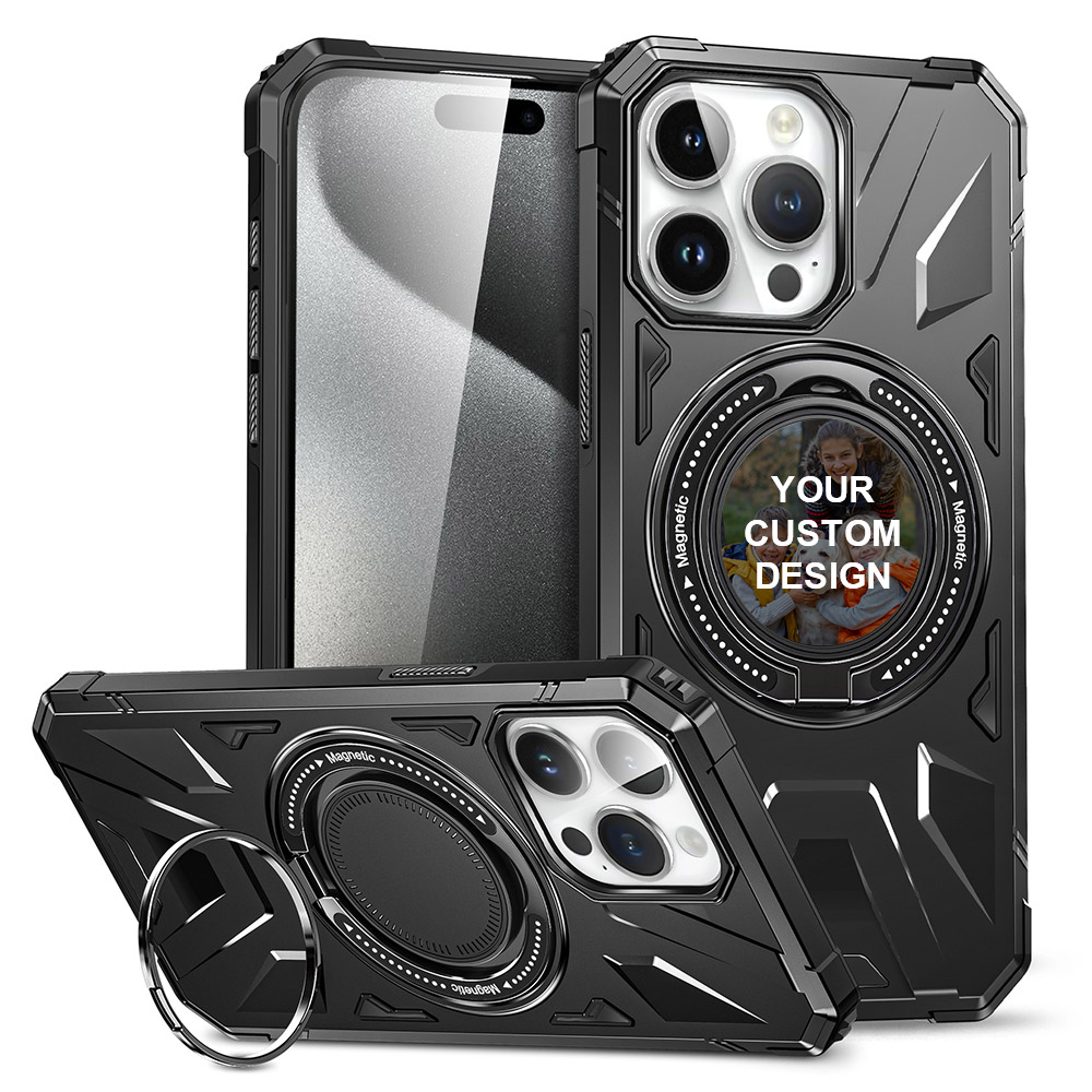 Custom for iPhone 14 Pro Max Rotatable Invisible Stand MagSafe Case