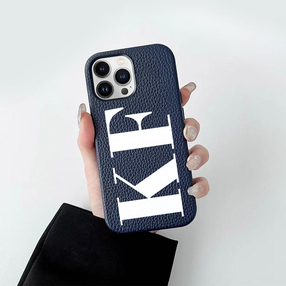 Custom for iPhone 14 Pro Max Litchi Grain Leather Case