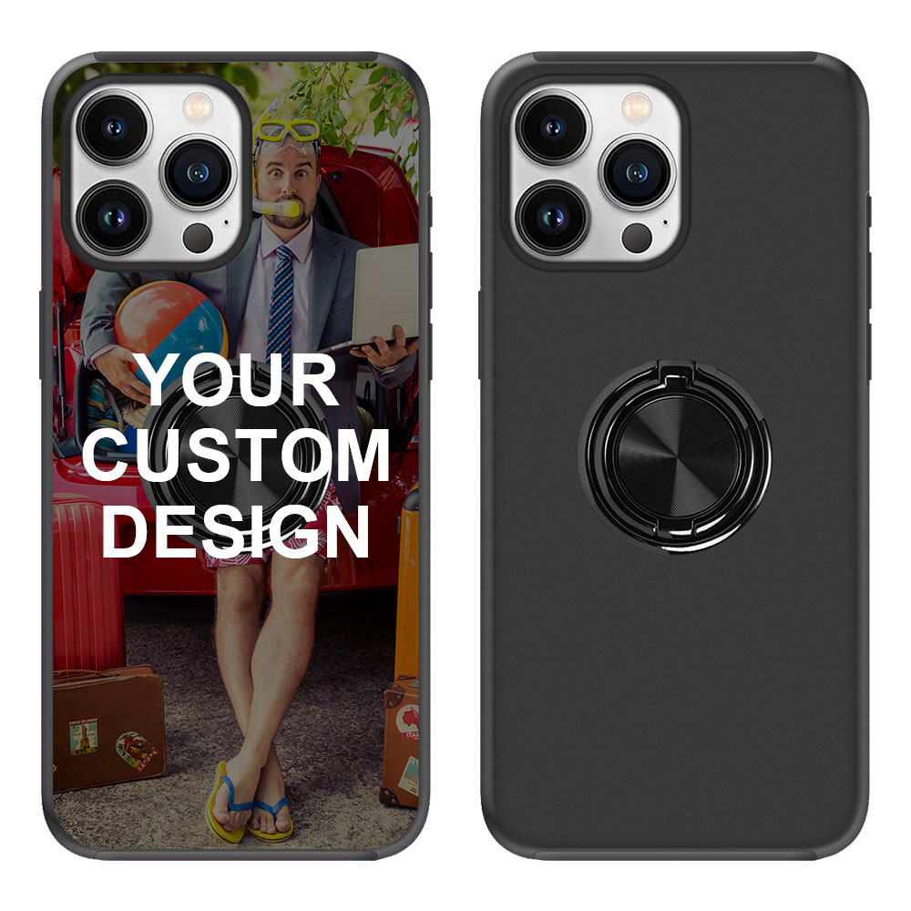 Custom for iPhone 14 Pro Max Ring Holder Dual Layers Case
