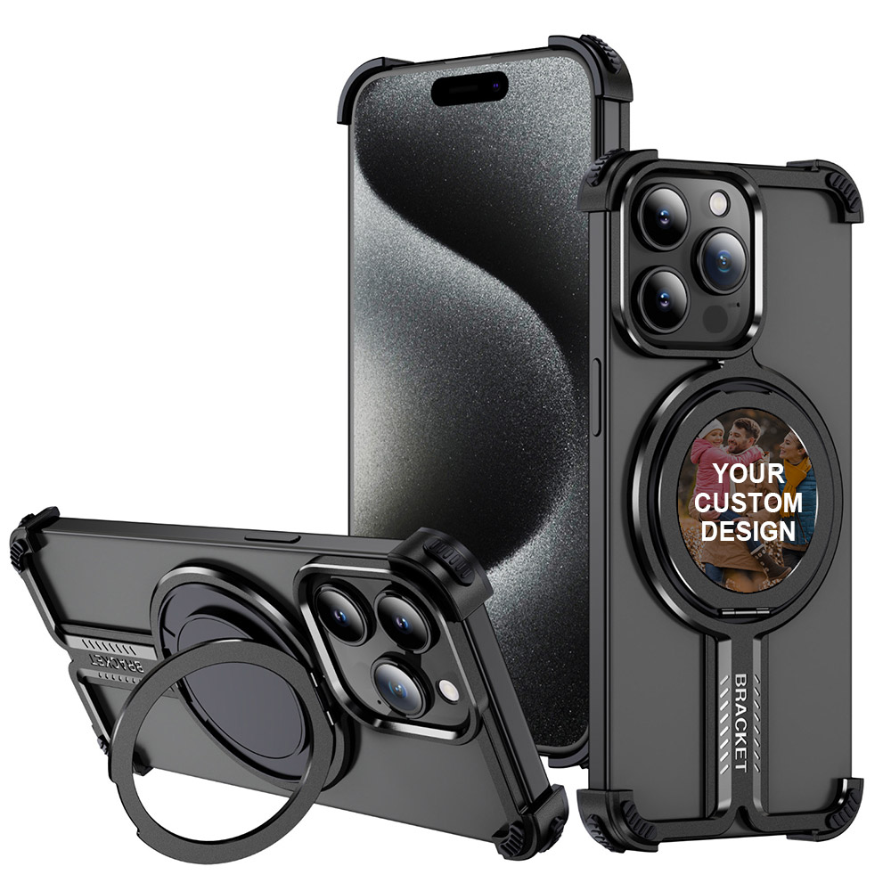 Custom for iPhone 14 Pro Max Titanium Shockproof MagSafe Case