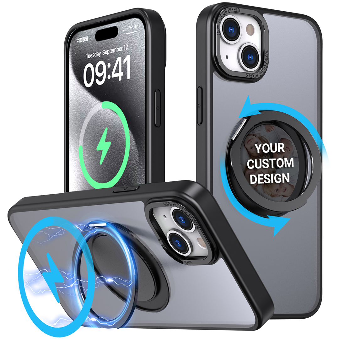 Custom for iPhone 15 Plus Flexible Kickstand MagSafe Case