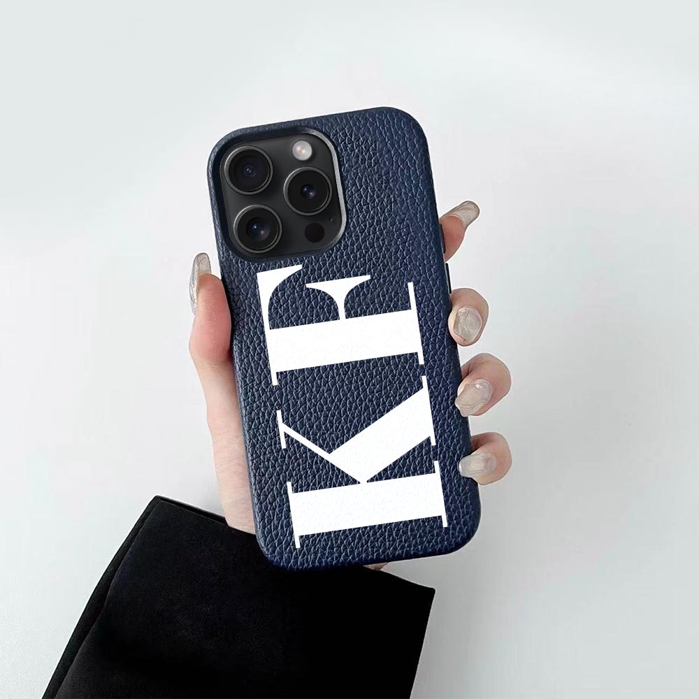 Custom for iPhone 15 Pro Litchi Grain Leather Case