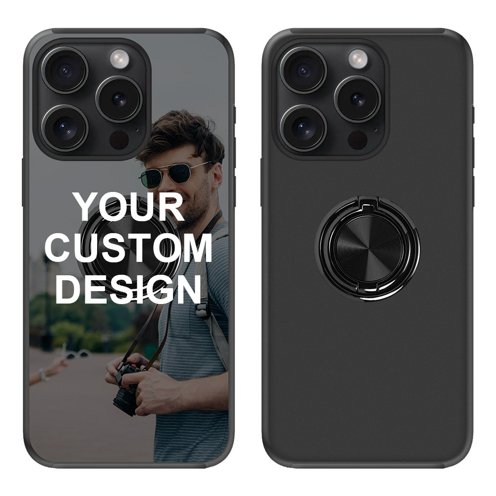 Custom for iPhone 15 Pro Ring Holder Dual Layers Case