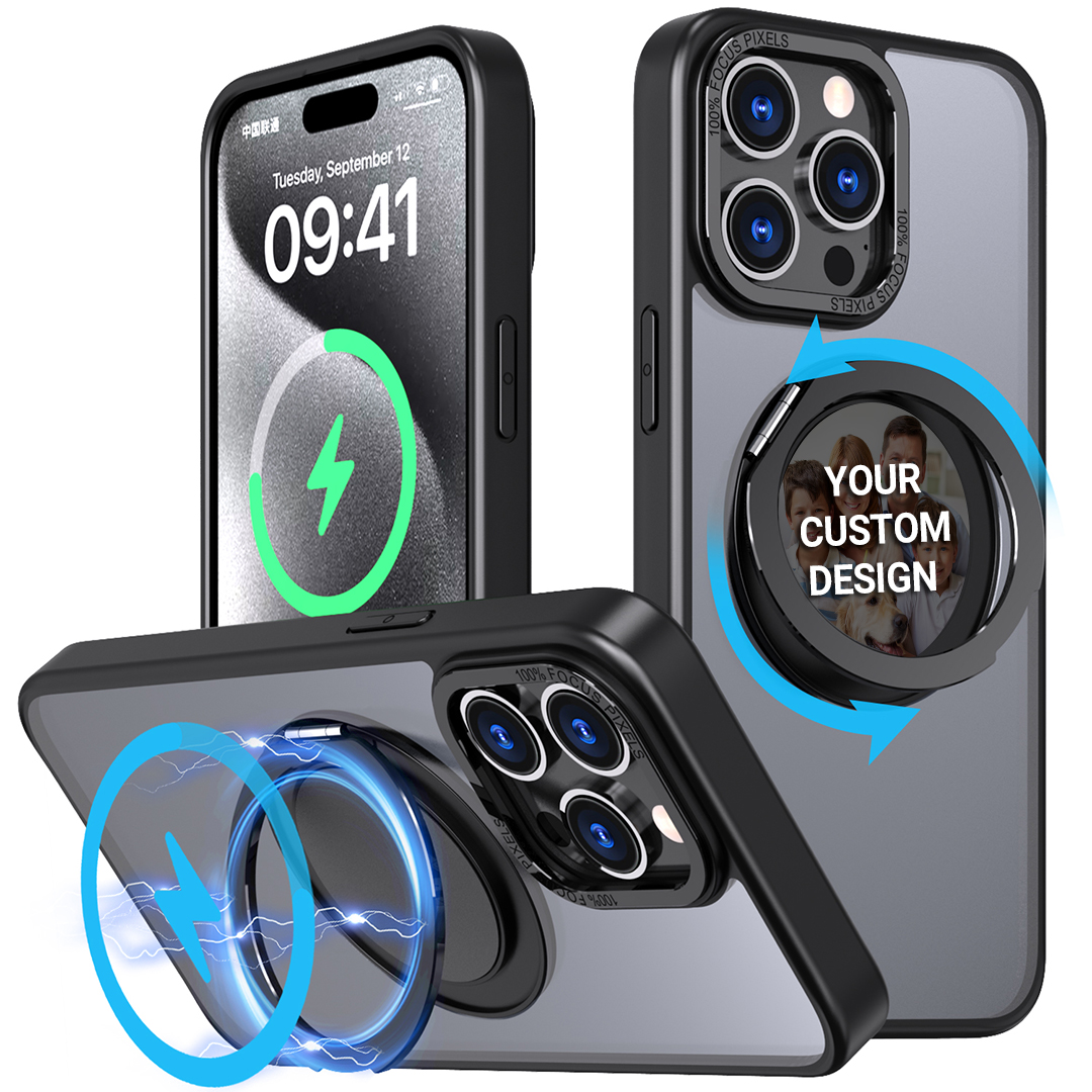 Custom for iPhone 15 Pro Max Flexible Kickstand MagSafe Case