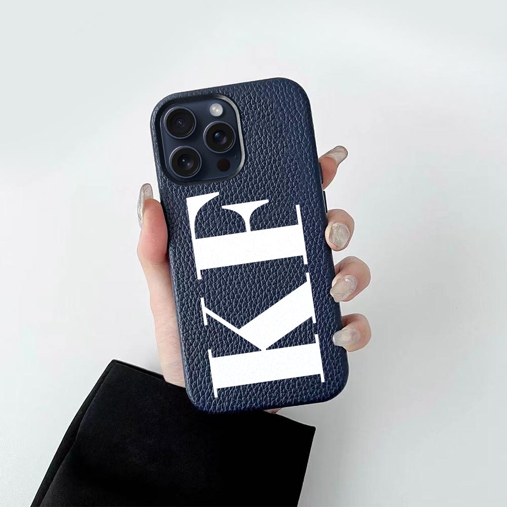 Custom for iPhone 15 Pro Max Litchi Grain Leather Case