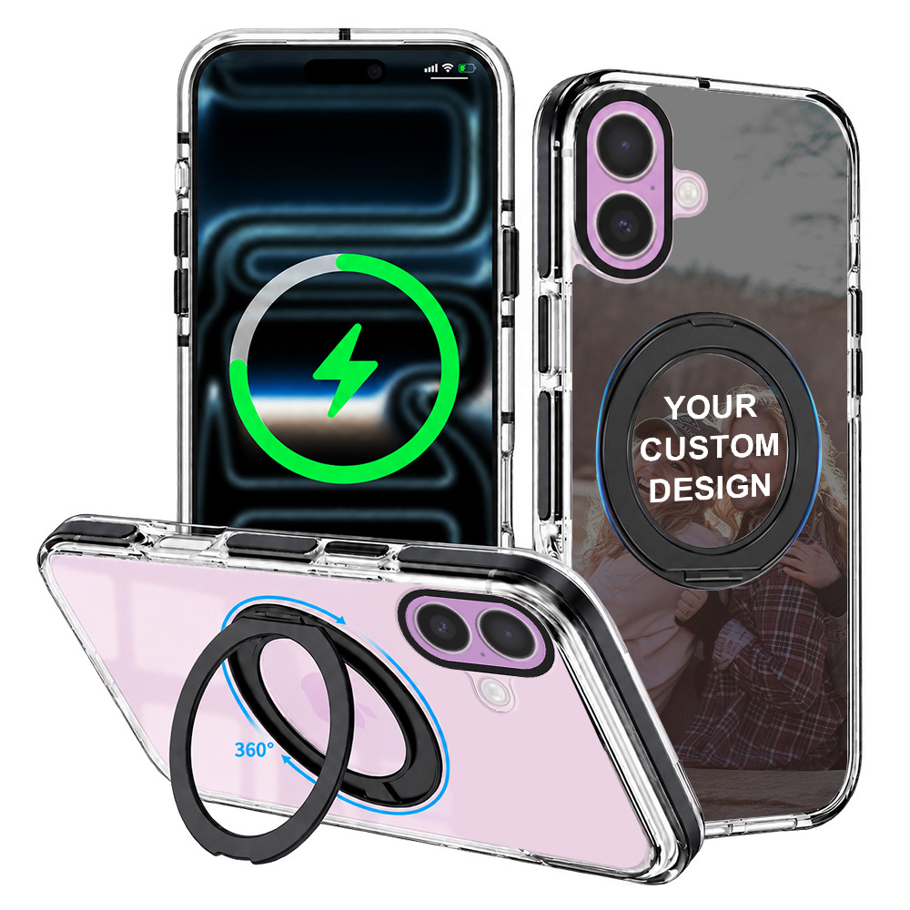 Custom for iPhone 16 ClearSpin Stand Case