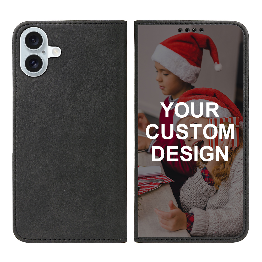 Custom for iPhone 16 Plus Flip Wallet Case