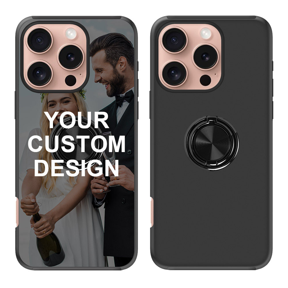 Custom for iPhone 16 Pro Ring Holder Dual Layers Case