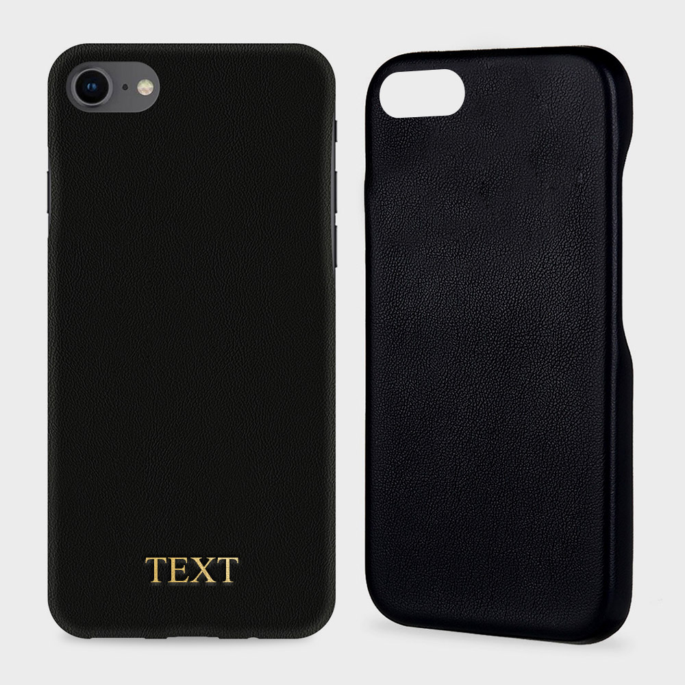 Custom for iPhone 7 Initials Engraving Slim Leather Case