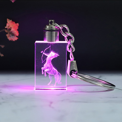 Custom LED Photo Rectangular Crystal Keychain