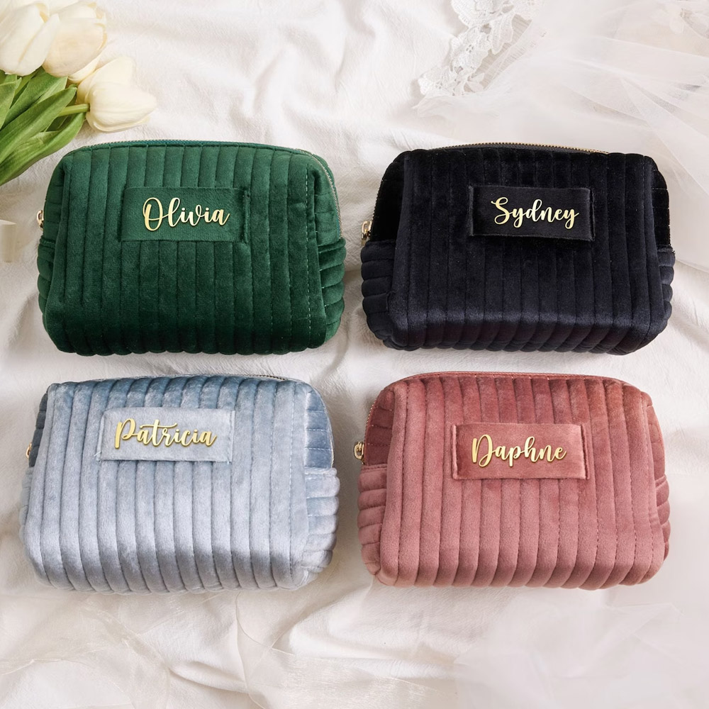 Custom Makeup Bag, Personalised Bridesmaid Gifts, Wedding Gift, Travel Toiletry Bag, Cosmetic Bag, Birthday Gift for Her, Mother's Day Gift